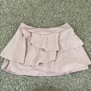 HALARA Pink Bubble Mini Skirt with Ruffled Tiers